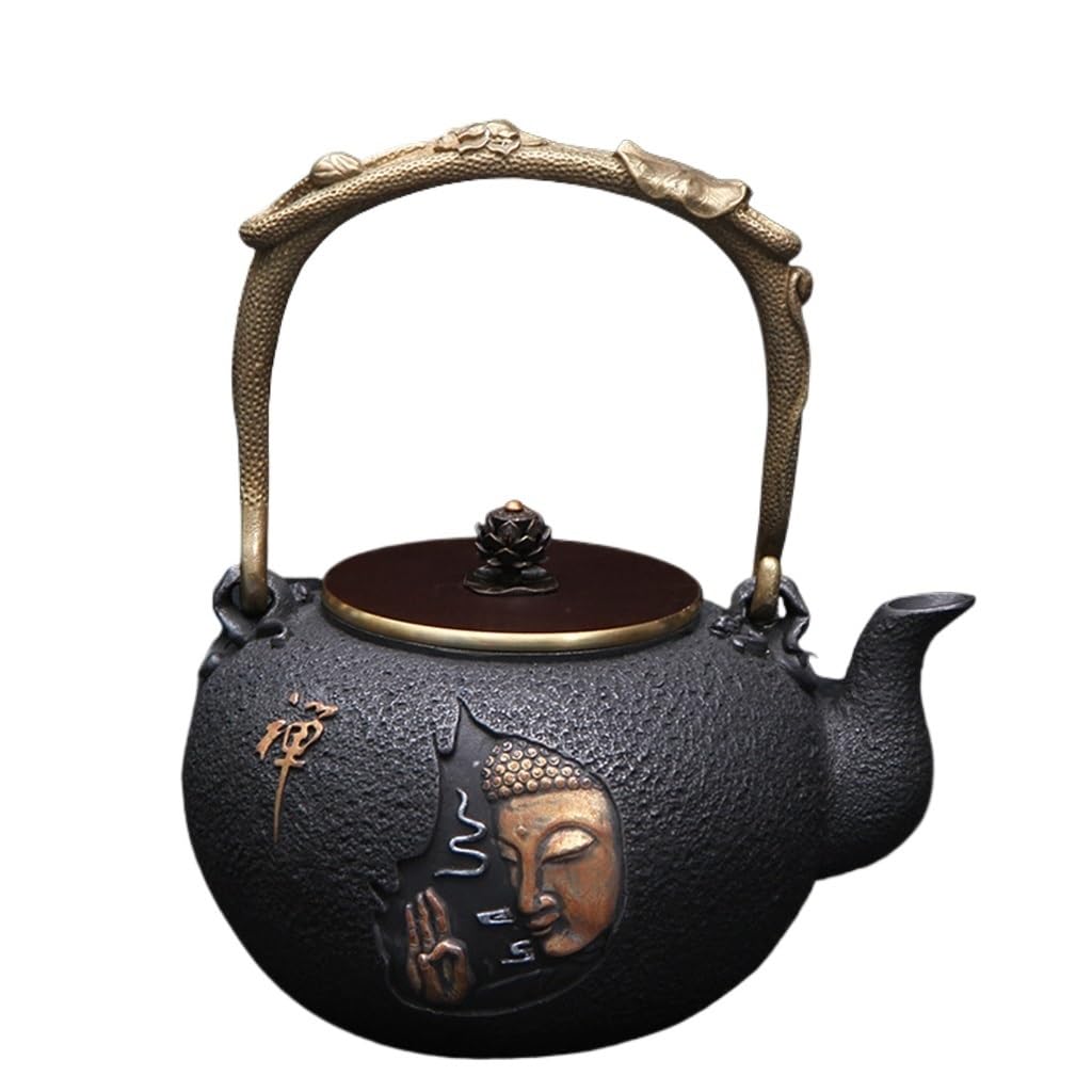 TYUHDUYUR Cast Iron Teapot Handmade Chinese High-Grade Japanese Boiled Tea Bubble (As Show Fits All)