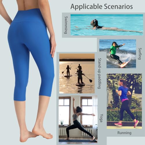 Image of Ubestyle UPF 50+ High Waist Women's Yoga Capri Leggings Swimming Tights Sun Protective