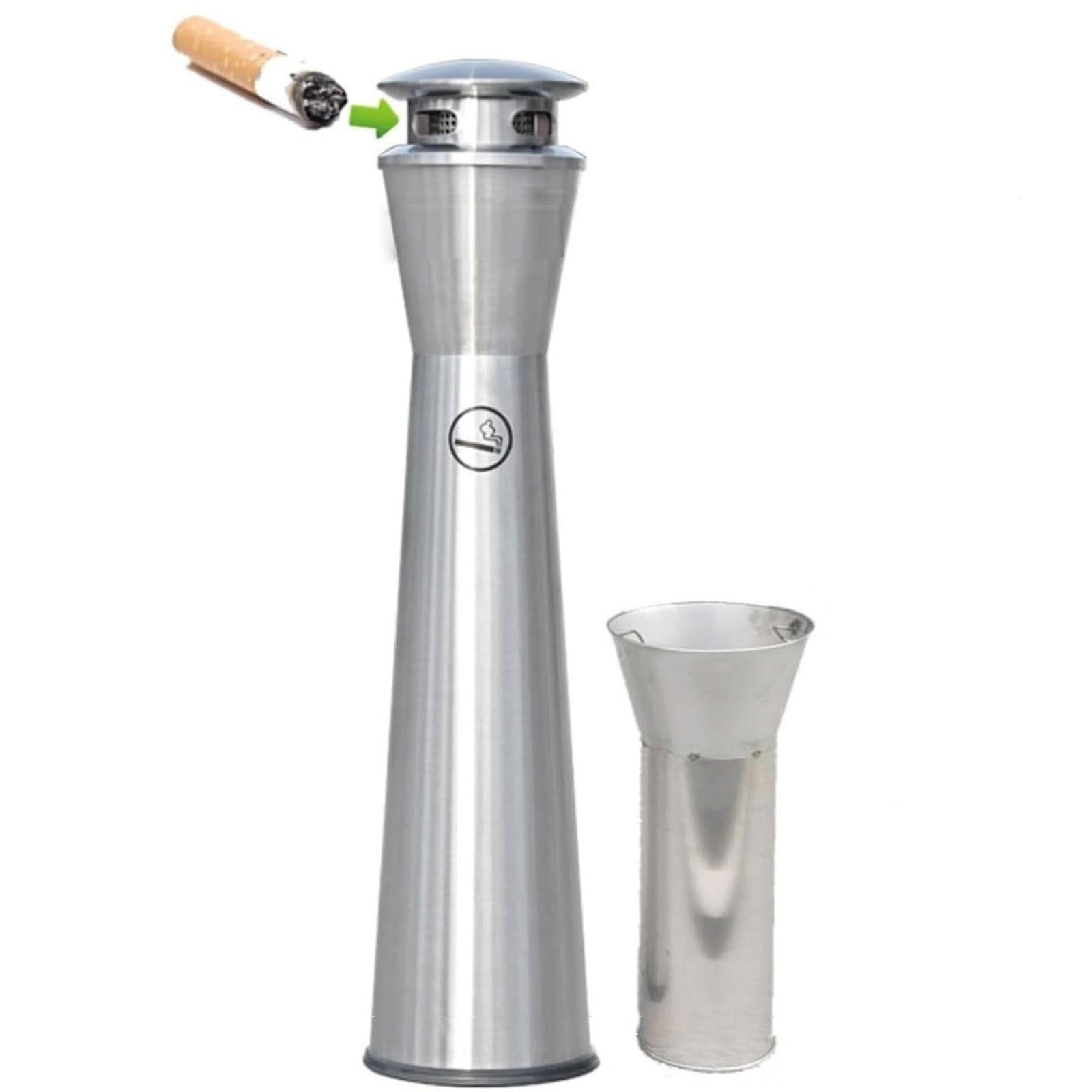 Poubelle à cendres en acier inoxydable ignifuge avec base lestée