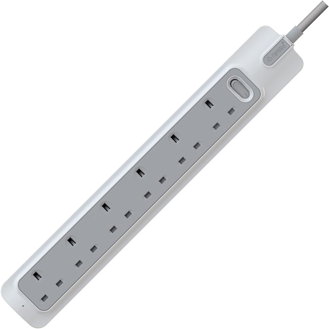 RafeedUk Standard Power Extension Sockets With Master Switch, 6 Gang Sockets,Cable 2M