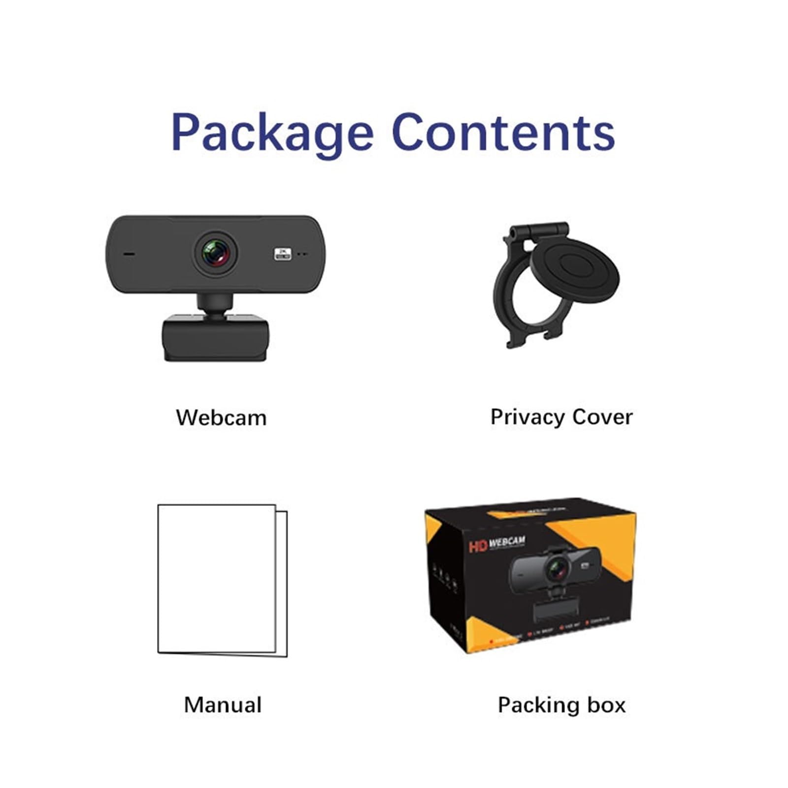 Webcam 2K Full HD 1080P Web Camera Messa a Fuoco Automatica con Microfono USB Web Cam for PC Computer Portatile Webcamera Desktop for conferenze, Streaming Live, Registrazione