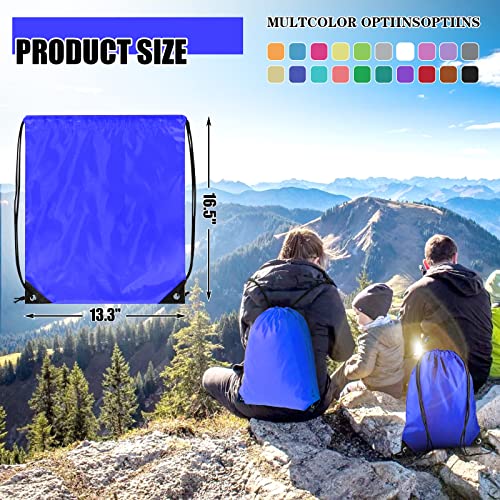 Drawstring Backpack Bulk 100Pcs Cinch Bag, Polyester Drawstring Bags for Gym Beach Sports Short Trip Party (Navy Blue)4