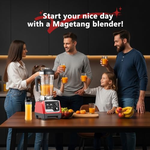 Image of 1800W Blender for Smoothies, Countertop Blenders for Kitchen with 70 Oz BPA-Free Pitcher and 20 oz To-Go Cup, 28000 RPM High-Speed Motor Blender for Ice Crushing, Milkshakes(Red)