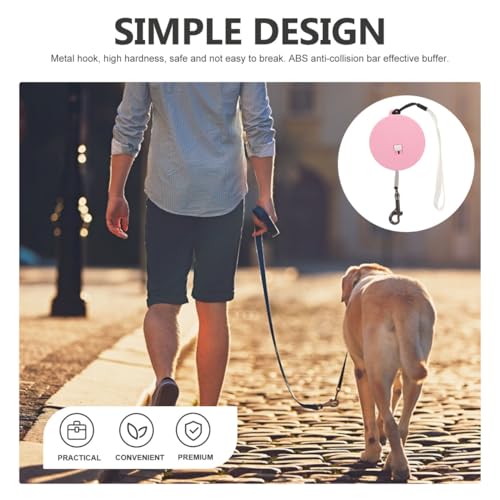 Laisse rétractable pour petits chiens rose qui ne tire pas sur le cou