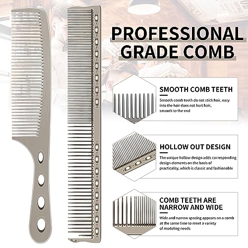 Peines metálicos para cabello 2 piezas plateados miniatura 6