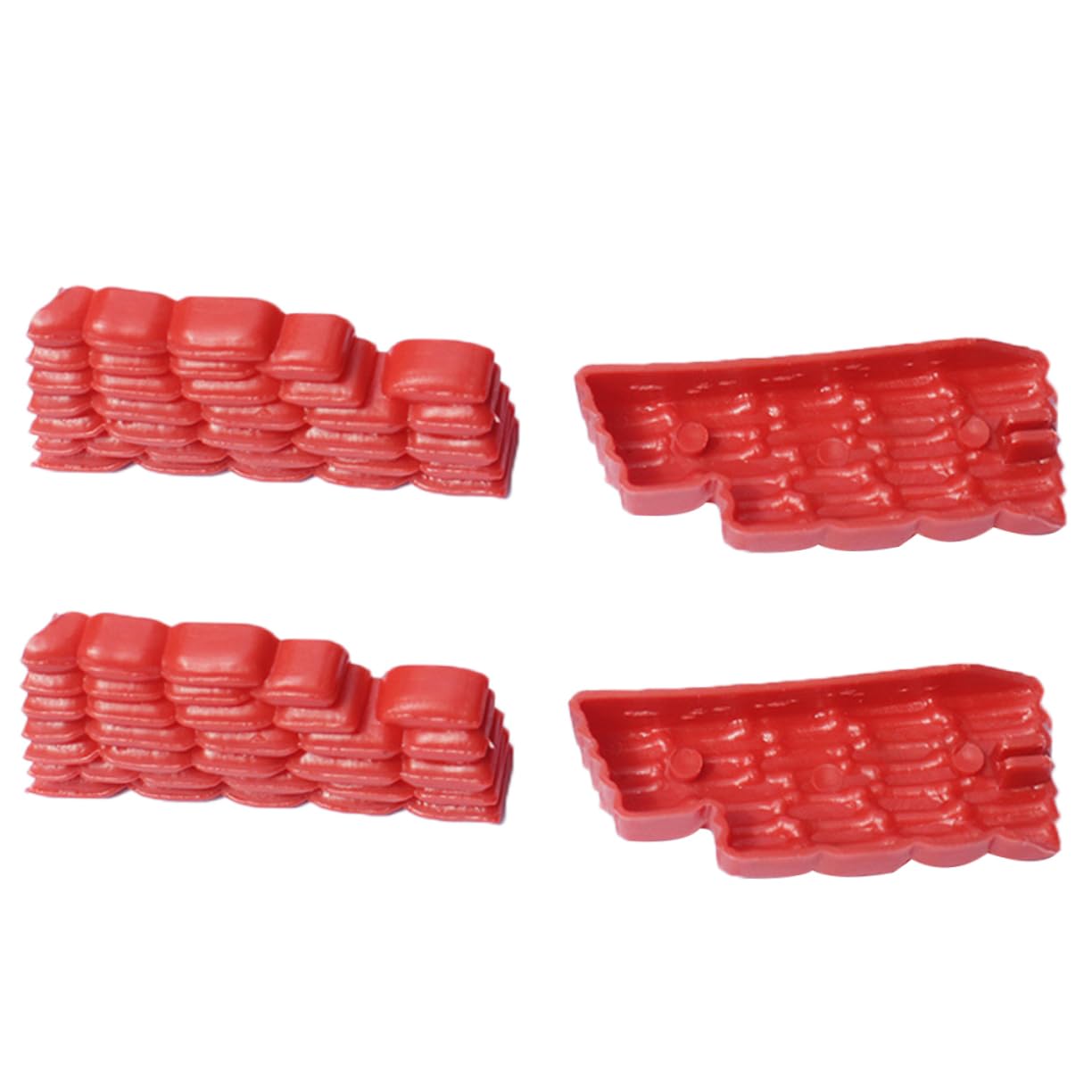 WOONEKY 50pcs Plastic Sandbag Model Toy for Boys and Girls Sandbags Toys Red Random Style Bunker Scene Device