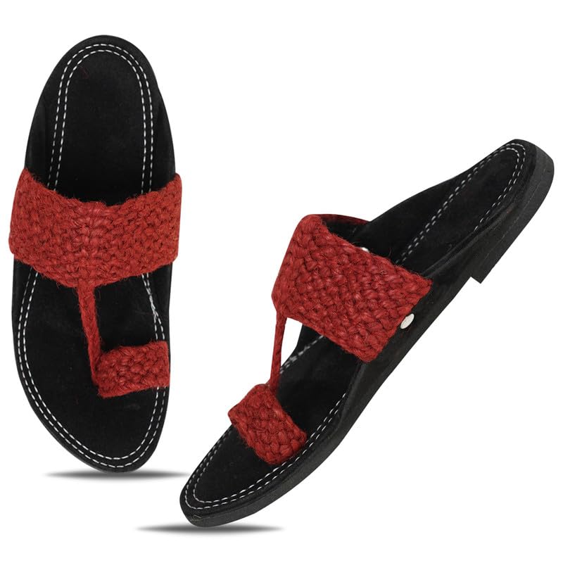 Image of DFR Ethnic Sandals For Boys Men, Comfortable Men's Rajasthani Slippers Chappals