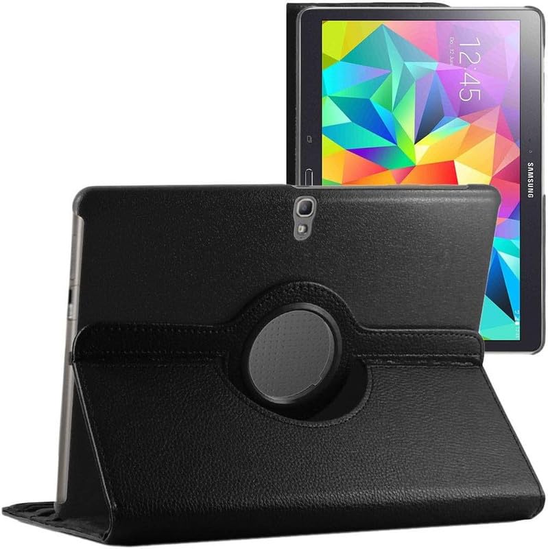 Fitsmart 360 Degree Rotating Stand PU Leather Safety Case Smart Shell Stand Flip Cover for Samsung Galaxy Tab S 10.5 / SM-T800, T805S - Black-image-21