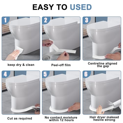 Image of White caulking Tape, Kitchen and Bathroom self-Adhesive Tape for tub caulking, Sinks, Toilet Base Landscaping.