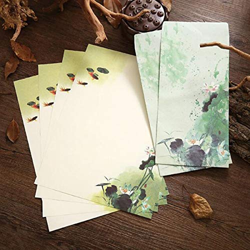 Halloluck Conjunto de 48 peças de papelaria para escrever cartas, 32 papéis de papelaria coloridos p