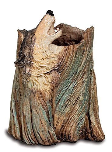 Pot à crayon figurine loup hurlant, cadeau idéal pour passionné de nature