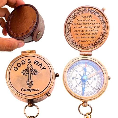 God's Way Compass - Regalos para Bautizo y Graduación para Niños y Hombres, Regalos Católicos e Inspiradores miniatura 1