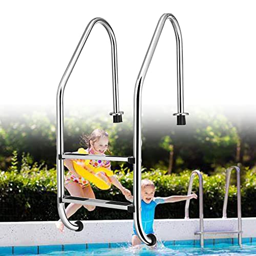 Escalera para Piscina con Pasos Antideslizantes de Acero Inoxidable miniatura 1