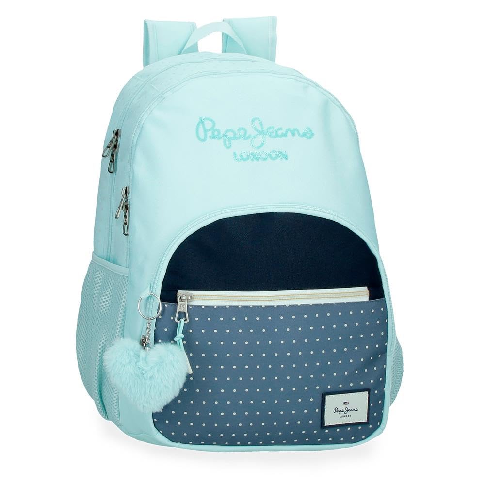 Pepe Jeans Dalma Mochila Escolar Doble Compartimento Adaptable a Carro Azul 32x44x22 cms Poliéster by Joumma Bags