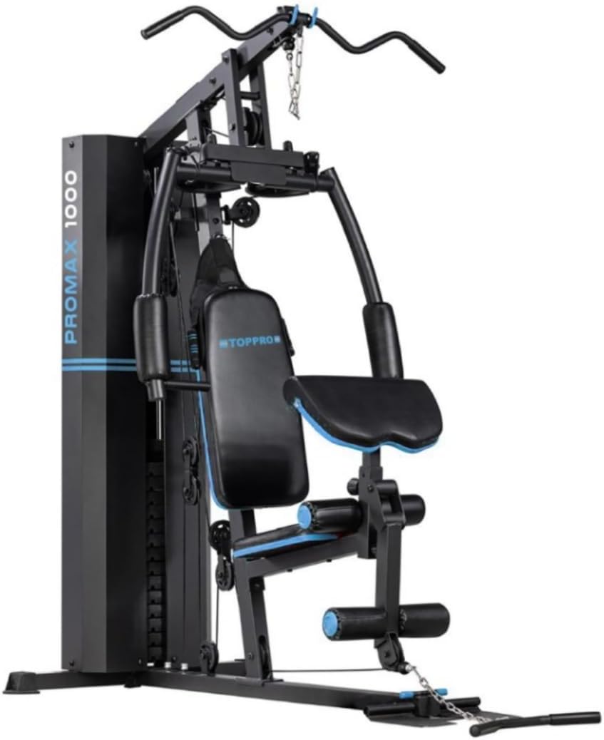 TOPPRO Ms, Pvc, Abs Fitness Home Gym PROMAX 1000 | All in ONE Fitness Equipment| Multi-Functional Home Gym Equipment | Home Gym Multiple Muscle Workout|Taiwan Certified, Black & Blue