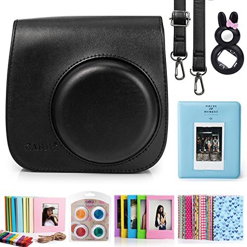 CAIUL Compatible Mini 9 Camera Case Bundle with Album, Filters Other Accessories for Fujifilm Instax Mini 9 8 8+ (Square Garden, 7 Items)