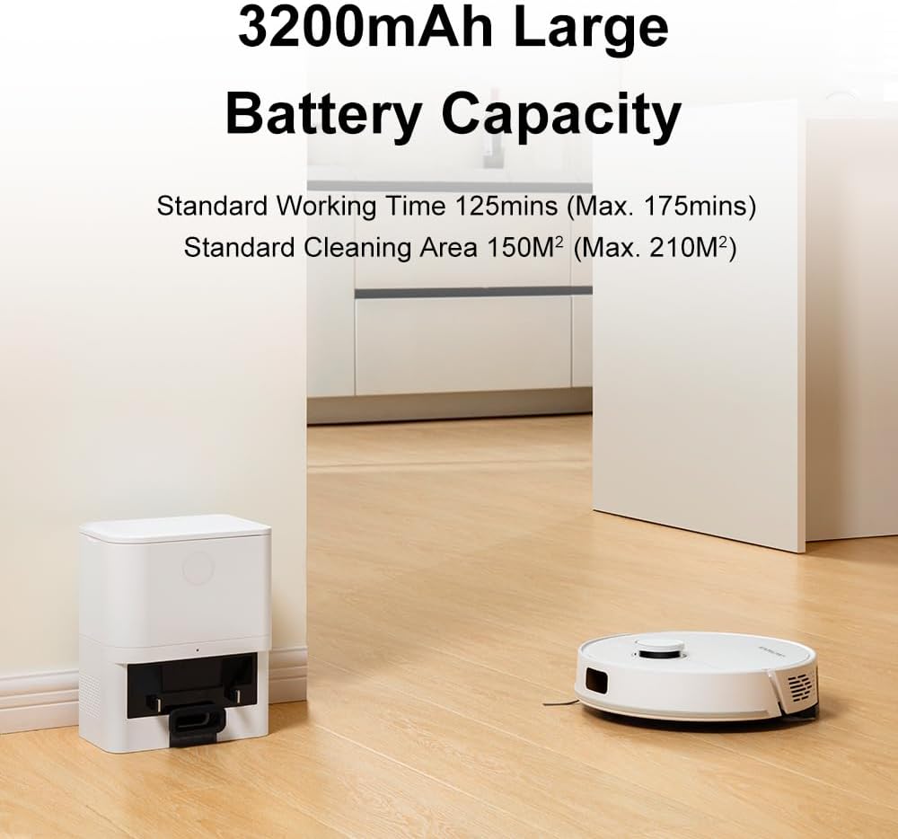 Robot vacuum mopping a wet floor