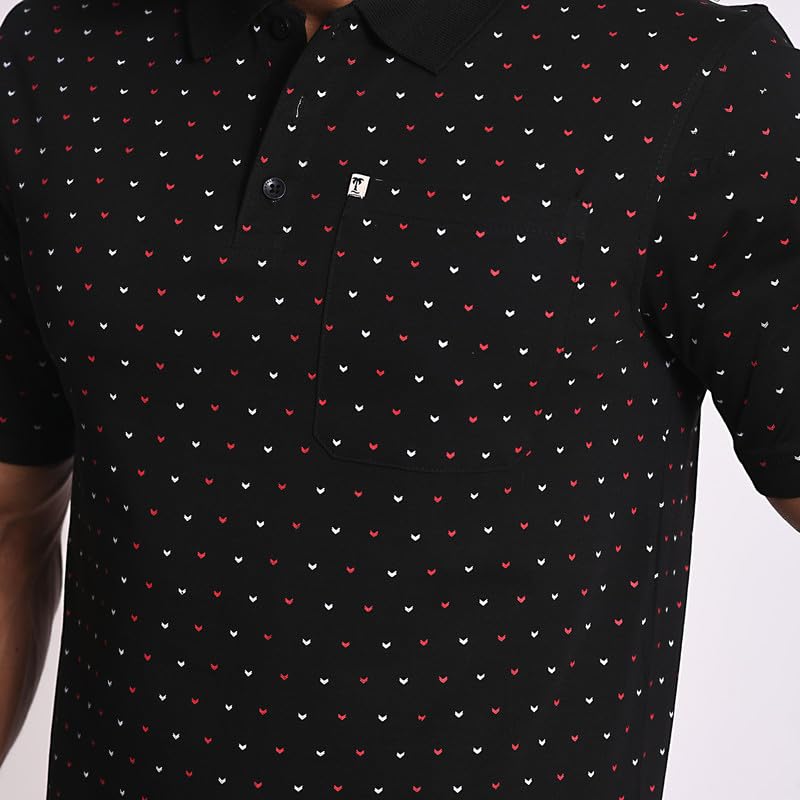 Image of Palm Island Men Abstract Men Polo Neck Tshirt