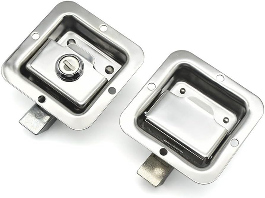MS866-28 Stainless Steel Panel Lock Car Trailer RV Engineering Carriage Box Door Toolbox Buckle 1Pcs(Stainless Steel Without Lock)
