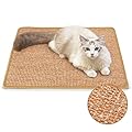 FUKUMARU Cat Scratching Mat, 60x40 cm Natural Sisal Cat Scratch Mat, Horizontal Cat Floor Scratching Board, Protect Furniture and Sofas