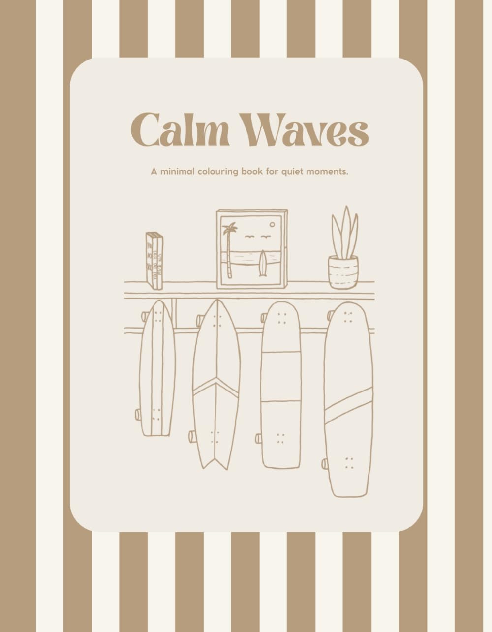 Calm Waves: A minimal coloring book for quiet moments