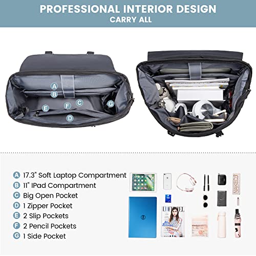 LOVEVOOK Laptop Backpack Womens Mens 17.3 inch Rucksack Bag for Ladies Waterproof High School Bags for Girls Boys Fashion Anti Theft Backpack with USB Casual Daypacks for Travel College Work - Image 3