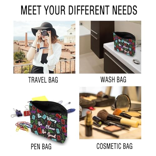PYOUL Dark Fantasy Merch Be Wary Be Clever Be Good Makeup Bag Booktok Merch Readers Gift (Be Clever Be Good B EU) - Image 4