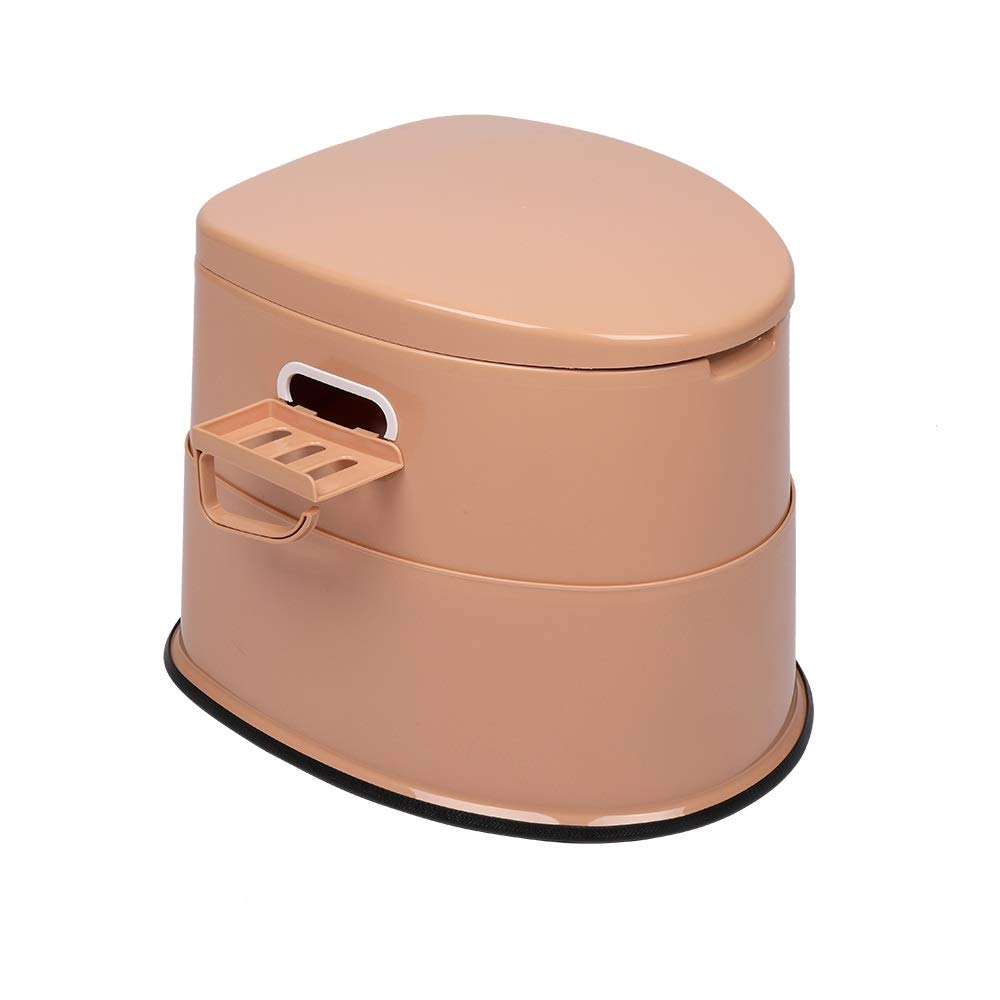 CAIJI Portable Toilet with Non-Slip Mat Brown