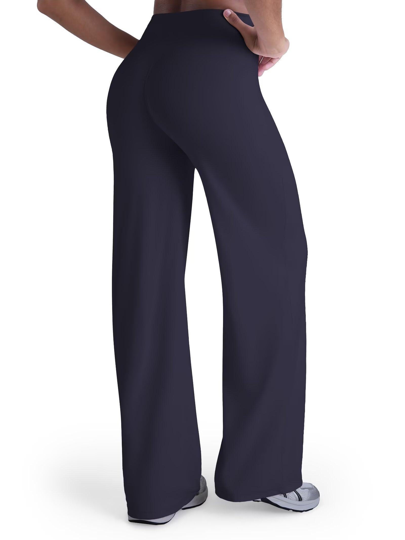 Sunzel Women's No Front Seam High Waisted Straight Wide Leg Yoga Pants | 31, 33 Or 35-Inch Inseam, High Waisted, Tummy Control, No Front Seam, Butt Lifting, Straight Leg Fit — Ash Blue by Amazon