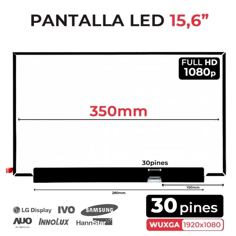PORTATIL MOVIL - Pantalla LED Mate DE 15.6" Compatible con N156HGA-EA3 Rev.C4 N156HGA-EA3 Rev.C1 N156HGA-EA3 Rev.C2 Full HD