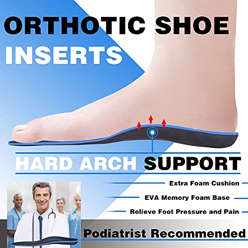 Image of Plantar Fasciitis Insoles Arch Supports for Men and Women Shoe Inserts Orthotics - Athletic Shoe Insoles for Flat Feet Arch Heel Pain High Arch Mens 14-14.5