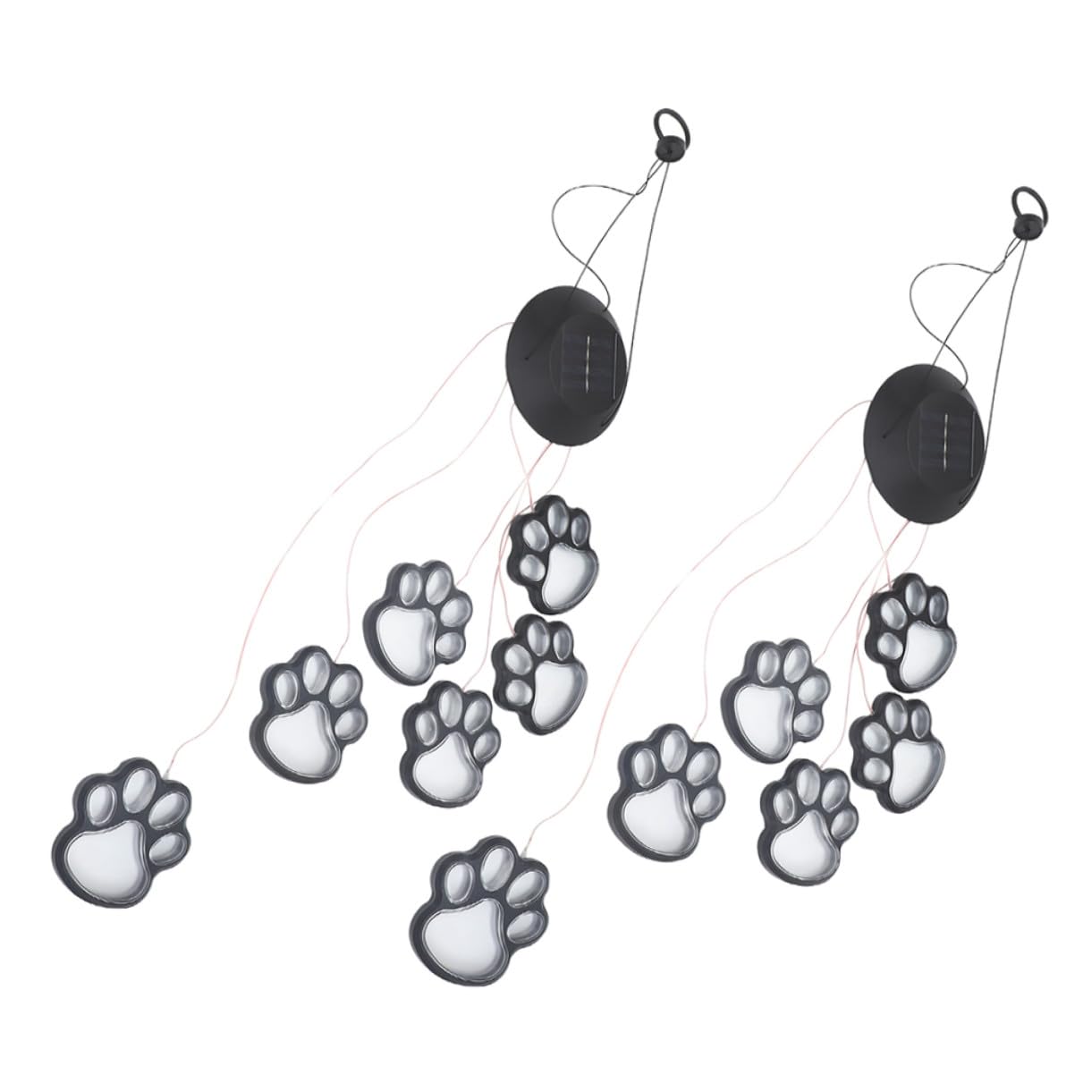 Milisten 2juegos Campanas De Viento Solares Forma De Pata De Gato Luces Led Colgantes Para Jardín Patio Decoración De Fiesta De Adorno Solar Para Balcón