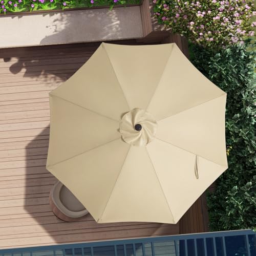 Image of ABCCANOPY 7.5ft Outdoor Umbrella Replacement Top Suit 8 Ribs (Beige)