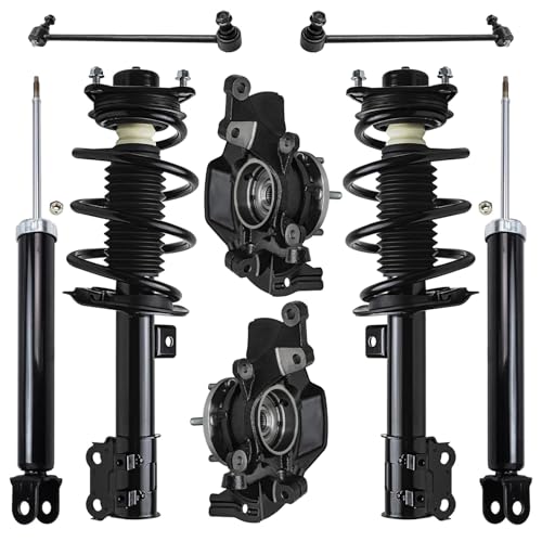 Image of Detroit Axle - Front Steering Knuckles & Wheel Hub Bearings Struts Sway Bar Links Rear Shock Absorbers Replacement for 2011 Hyundai Sonata 2.4L