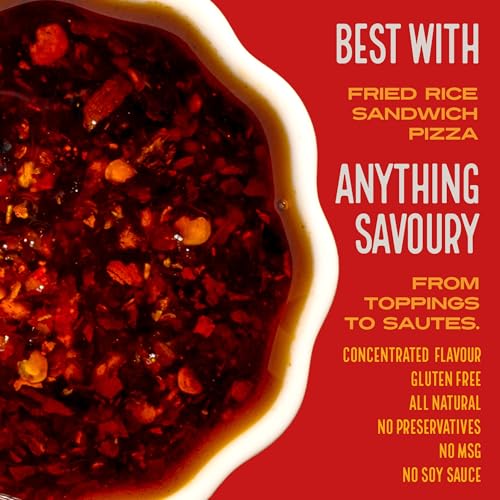 Image of RAMANO'S Shrimp Chilli Crisp Oil 240 Gms, Savoury and Spicy with 5 Chillies Blends, Sichuan Peppercorns and Real Shrimp, Rich Flavour for Seafood, Rice Dishes, Noodles, Drizzling for Noodles & Pasta