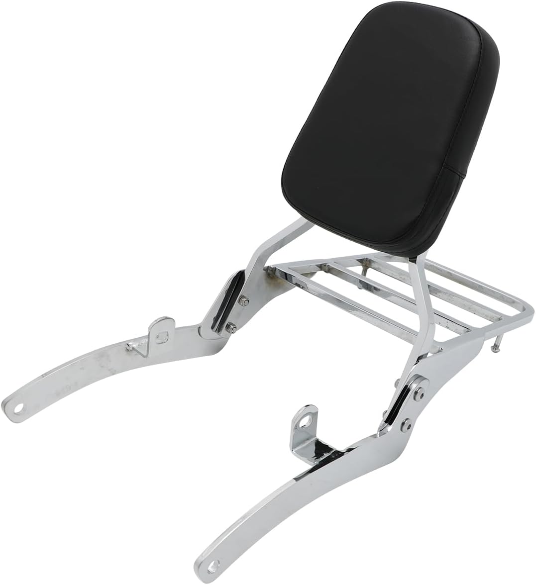 Motorcycle Passenger Detachable Backrest Sissy Bar with Luggage Rack for Yamaha Virago 400 535 XV400 XV535 All Years, Chrome