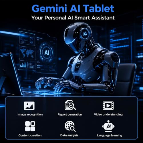 Image of 12 inch Tablet with Keyboard - 2026 Gemini AI Android 16 Tablet, Black Case | 24GB+256GB+2TB Expand, 2K Tablets PC with 8-Core, 8000mAh, 120Hz 2000x1200, GMS, 2 in 1 Large Tablets with Case,Mouse,Stylus