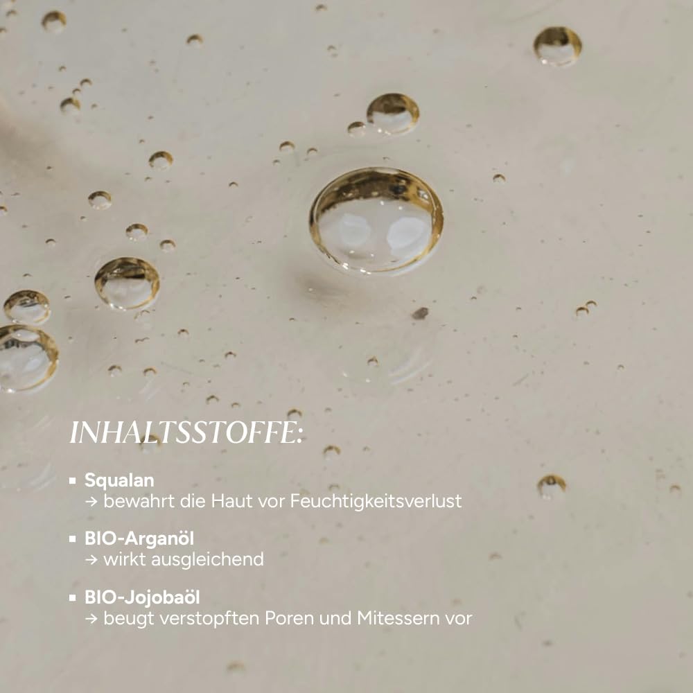 JUNGLÜCK Reinigungsöl Gesicht - Vegan | Natürliches Cleansing Oil mit hochwertigem BIO Arganöl, Jojobalöl & Rizinusöl | Gesichtsreinigung ohne Zusätze, Make-Up Entferner | Made in Germany