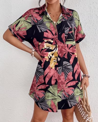 Image of Bsubseach Women Swimsuit Coverup Shirt Dress Button Down Bathing Suit Cover Up Beach Vacation Outfits