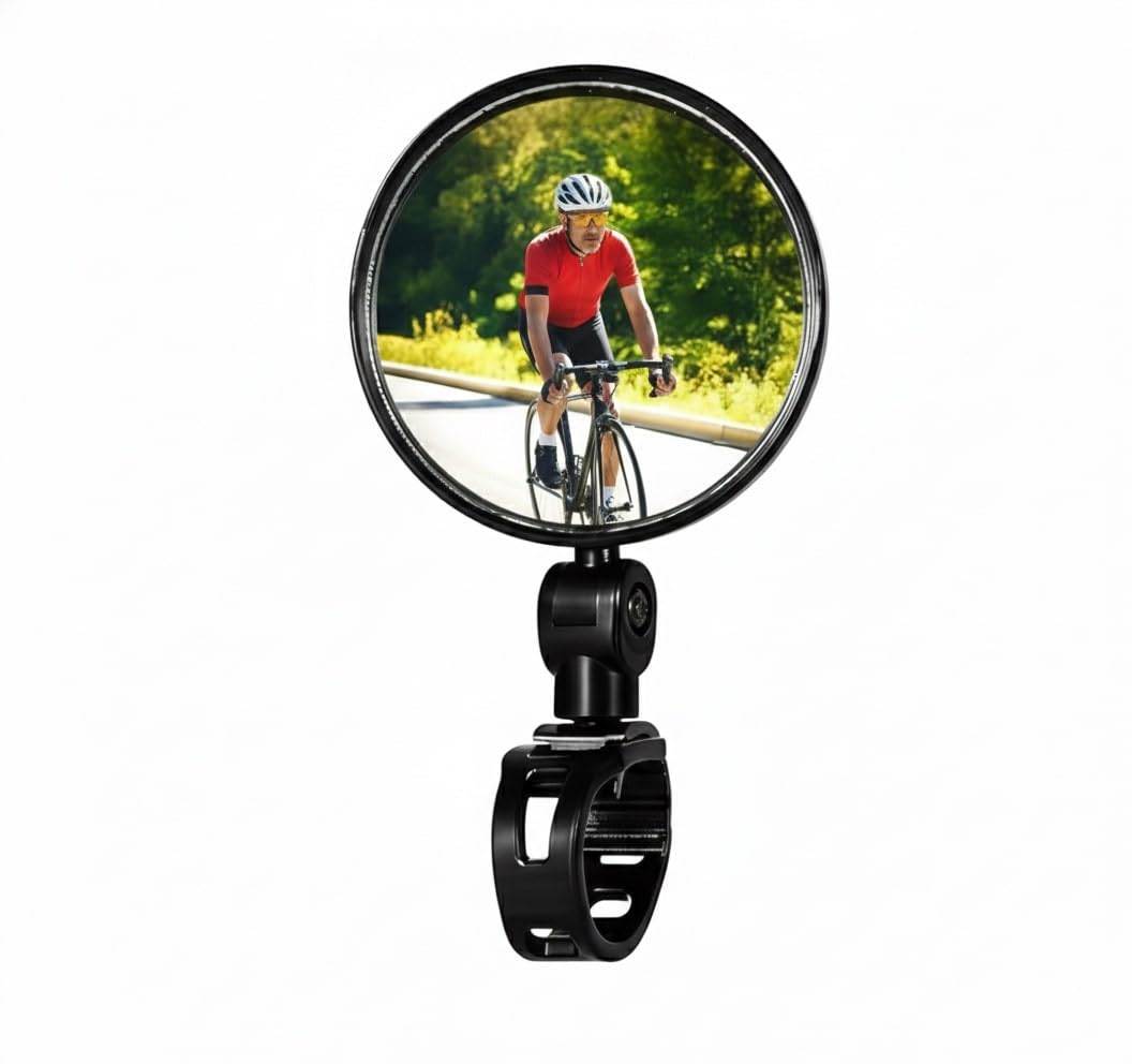 Bike Bicycle Mirror Bicycle Cycling Rear View Safe Mirrors Adjustable Rotatable Handlebars Mounted Plastic Convex Mirror Single for Bajaj Pulsur 200 RS DTS-i-image-30