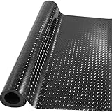 Kosiehouse 3.28ft x 10ft Diamond Rubber Floor Roll Garage Floor Mats 3mm Thickness Black Gym Floor Protector Mat Heavy Duty Commercial Grade Floor Mats Non-Slip Mat