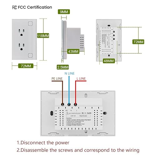 Miniatura 2 de Toma de pared inteligente, zigbee socket monitoreo de energía, funciona con TuyaAlexaGoogle Assistant Need Zigbee Hub, color blanco
