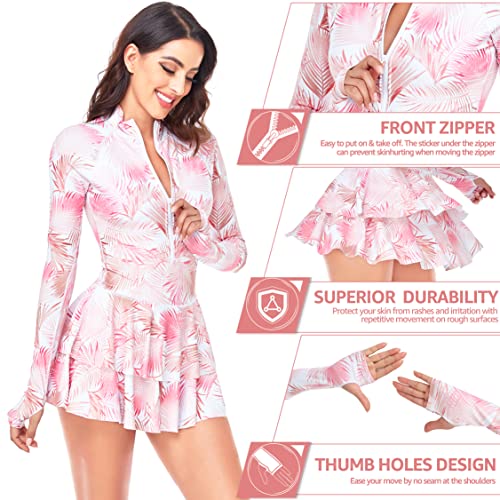 UNIQUEBELLA Rash Guard for Women, 1 Piece Modest Swimsuits for Women - Long Sleeve Swimsuits UV UPF 50+ Swim Shirt3