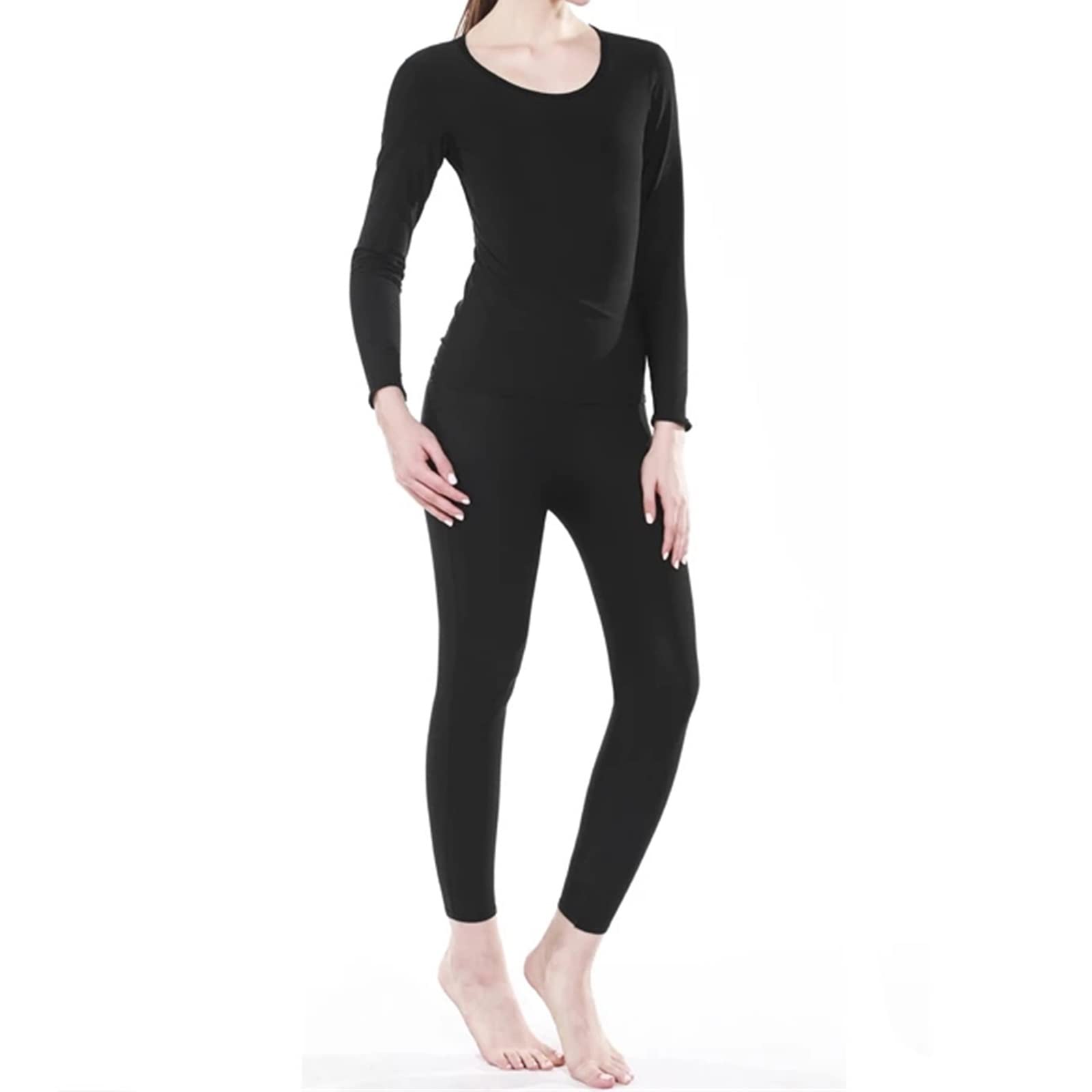 Damska bielizna termiczna Top Bielizna termiczna Damska bielizna termiczna Sauna Dresy zimowe (kolor: Noir, rozmiar: XXL) (Noir XL)