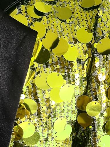 Men's Single Button Patchwork Suit Jacket with Sequin2