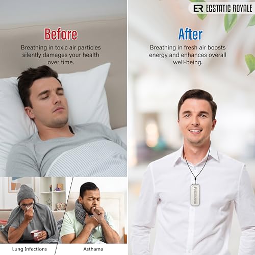 Image of Wearable Neck Air Purifier - Personal Ionic Air Cleaner with 12 Million Anions /cm | No Filter, Zero Maintenance | Removes PM2.5,Smog,Pollen,Virus,Formaldehyde | Travel-Friendly