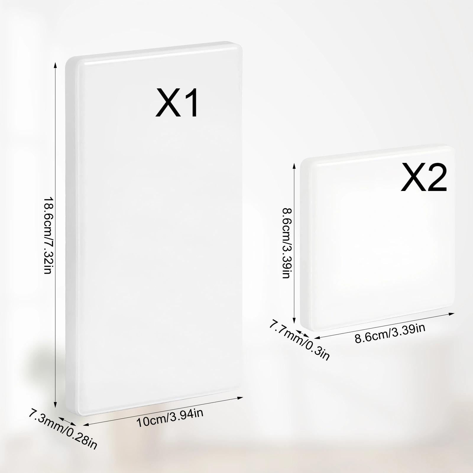 Cache Prise 8,6 x 8,6 cm Blanc ABS Plastique Montage sans Perçage pour Prises Inutilisées