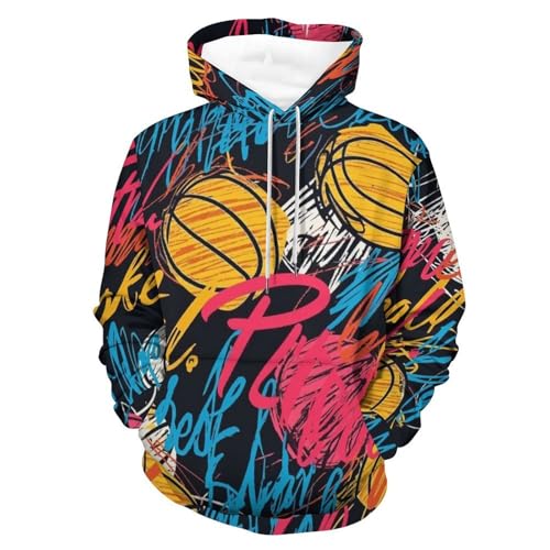 Sweat à Capuche Basket-Ball Coloré pour Homme et Femme Taille S