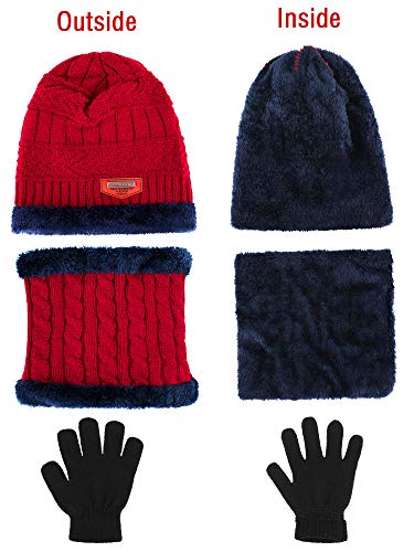 Conjunto infantil de luvas de inverno para crianças, inclui chapéu quente, luvas para todos os dedos