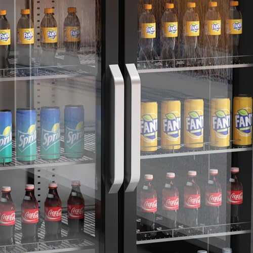 Image of Garvee Large Capacity Commercial Beverage Display Fridge, 11.3 Cu. Ft. Glass Door Refrigerator with Customizable Shelving and Lighting for Shops, Bars, Apartments